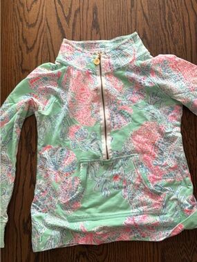 Lilly Pulitzer Mint Green Top with Pink Logo Tag